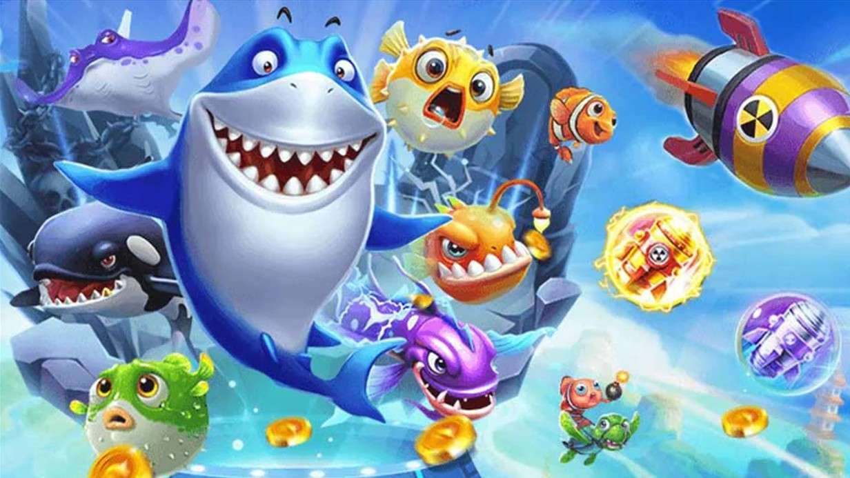 เกมยิงปลาบน dk7 พร้อมองค์ประกอบเกมอาร์เคดบนหน้าจอ